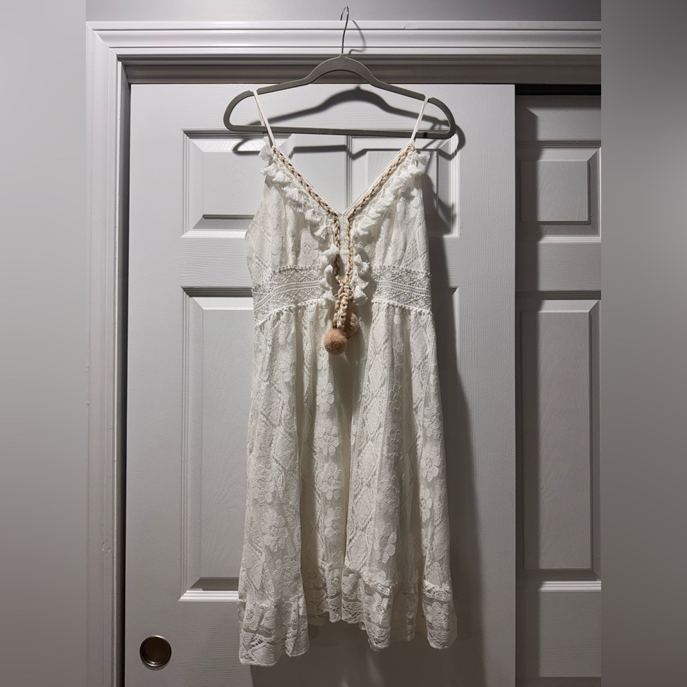 Cupshe white lace dress XL EUC super cute!!!!!!